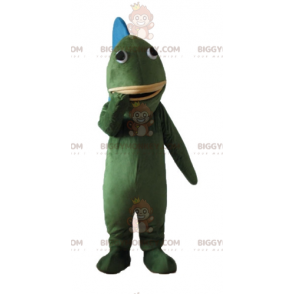 Costume da mascotte gigante verde e pesce blu BIGGYMONKEY™ -