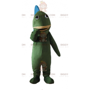 Traje de mascote de peixe gigante verde e azul BIGGYMONKEY™ –