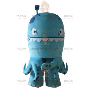 Costume de mascotte BIGGYMONKEY™ de pieuvre bleue à pois très