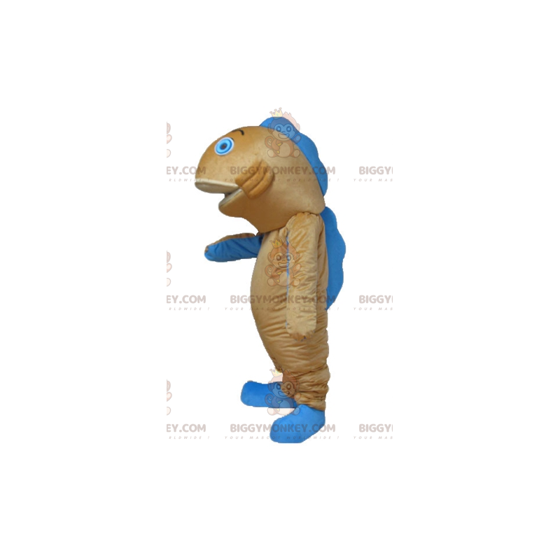 Costume de mascotte BIGGYMONKEY™ de poisson orange et bleu de