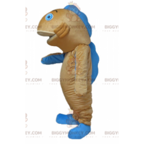 Disfraz de mascota BIGGYMONKEY™ de pez azul salmón y naranja