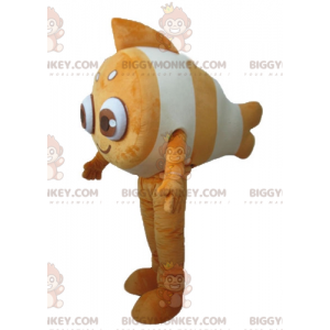 Disfraz de mascota BIGGYMONKEY™ de pez payaso naranja y blanco