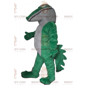 Costume da mascotte gigante e impressionante coccodrillo verde