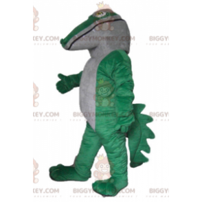 Costume da mascotte gigante e impressionante coccodrillo verde