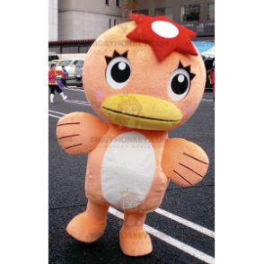Costume de mascotte BIGGYMONKEY™ de canard orange et blanc -