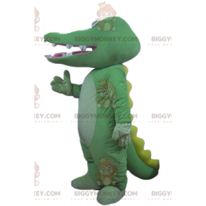 Giant Green and Yellow Crocodile BIGGYMONKEY™ Mascot Costume -