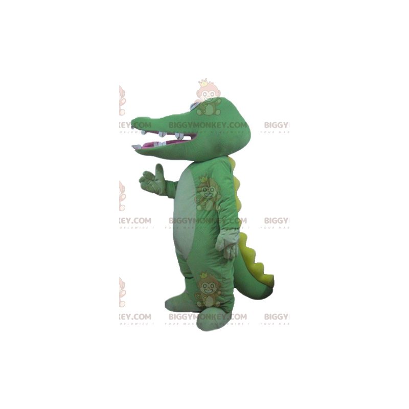 Στολή μασκότ με Giant Green and Yellow Crocodile BIGGYMONKEY™ -