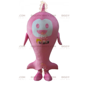 BIGGYMONKEY™ Big Smiling Pink and White Fish maskottiasu -