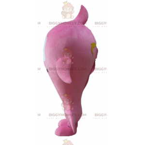 BIGGYMONKEY™ Grande costume da mascotte pesce rosa e bianco