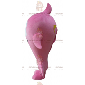 BIGGYMONKEY™ Stort leende rosa och vit fiskmaskotdräkt -