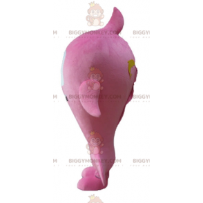 BIGGYMONKEY™ stort smilende pink og hvid fiskemaskotkostume -