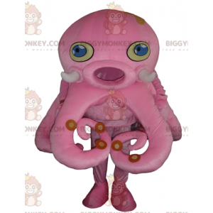 Kostým maskota BIGGYMONKEY™ Obří růžová chobotnice s modrýma