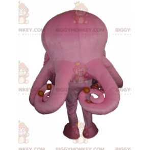 BIGGYMONKEY™ Mascot Costume Giant Pink Octopus with Blue Eyes –