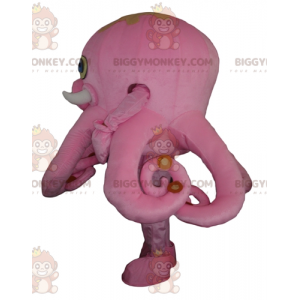 BIGGYMONKEY™ maskotkostume kæmpe lyserød blæksprutte med blå