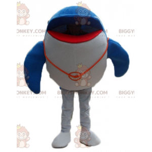 Costume de mascotte BIGGYMONKEY™ de dauphin bleu et blanc géant