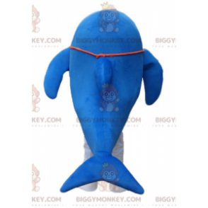 Disfraz de mascota BIGGYMONKEY™ de delfín azul y blanco gigante