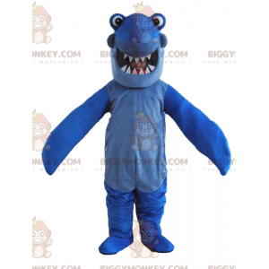 Blauer Hai mit großen Zähnen BIGGYMONKEY™ Maskottchen-Kostüm -