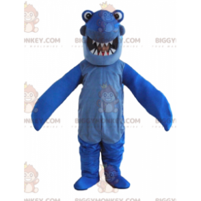 Blauwe haai met grote tanden BIGGYMONKEY™ mascottekostuum -