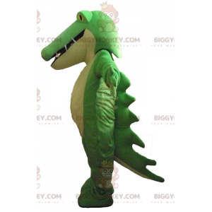 Costume de mascotte BIGGYMONKEY™ de crocodile vert et blanc