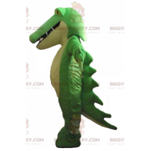 Costume de mascotte BIGGYMONKEY™ de crocodile vert et blanc