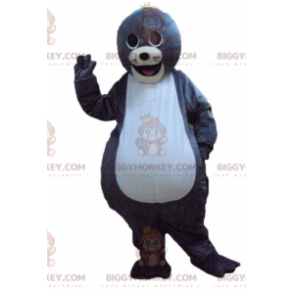 Costume de mascotte BIGGYMONKEY™ de loutre grise et blanche