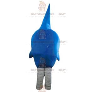 Costume de mascotte BIGGYMONKEY™ de requin bleu et blanc très