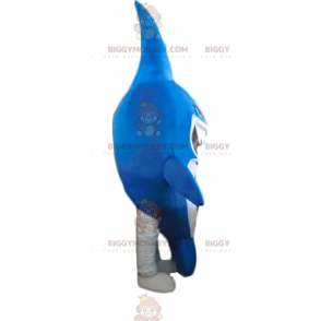 Costume de mascotte BIGGYMONKEY™ de requin bleu et blanc très