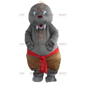 Traje de mascote Big Teeth Grey Walrus Seal BIGGYMONKEY™ –