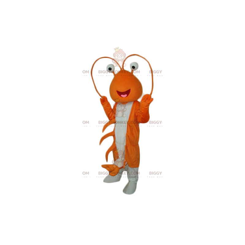 Pomarańczowo-biały kostium maskotki langusty olbrzymiego homara