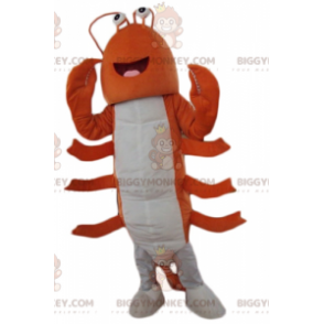 BIGGYMONKEY™ Orange and White Giant Crawfish Lobster Mascot