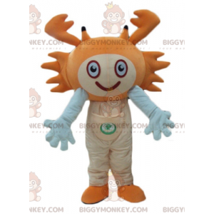 Costume da mascotte BIGGYMONKEY™ granchio arancione e bianco