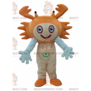 Costume de mascotte BIGGYMONKEY™ de crabe orange et blanc très