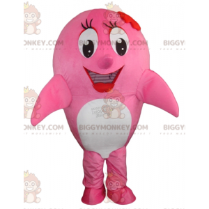 Whale Pink and White Dolphin BIGGYMONKEY™ Mascot Costume -