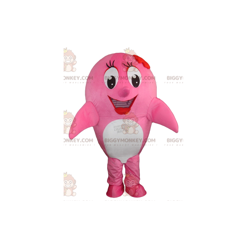 Whale Pink and White Dolphin BIGGYMONKEY™ Mascot Costume -