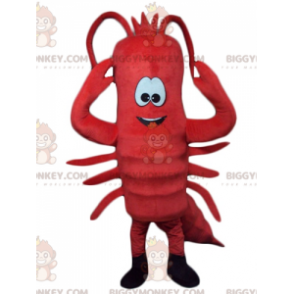 BIGGYMONKEY™ Disfraz de mascota langosta roja langosta gigante