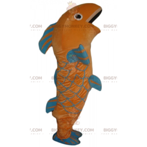 Disfraz de mascota Pez gigante naranja y azul BIGGYMONKEY™ -