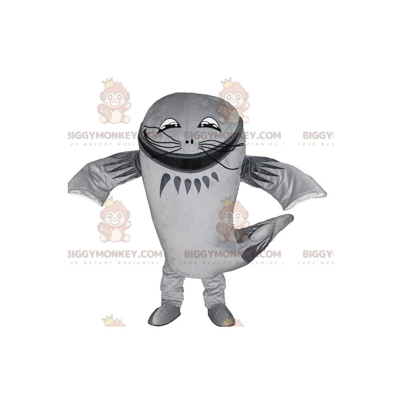 Traje de mascota BIGGYMONKEY™ de pez gato gigante gris grande -