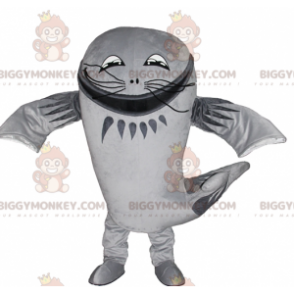 Costume de mascotte BIGGYMONKEY™ de gros poisson gris de