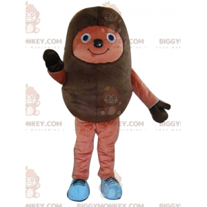 Fantasia de mascote de ouriço marrom de dois tons muito