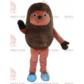 Fantasia de mascote de ouriço marrom de dois tons muito