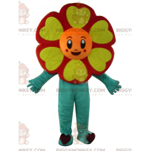 Disfraz de mascota BIGGYMONKEY™ de flor roja, naranja, amarilla