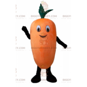 Fantasia de mascote gigante de cenoura laranja sorridente