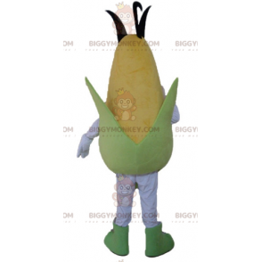 Costume de mascotte BIGGYMONKEY™ d'épi de maïs jaune et vert