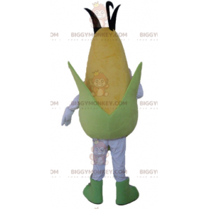 Disfraz gigante de mascota de mazorca de maíz amarillo y verde