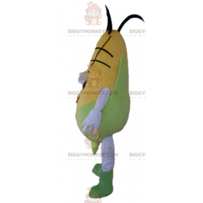 Jätte leende gul och grön majskolv BIGGYMONKEY™ maskotdräkt -