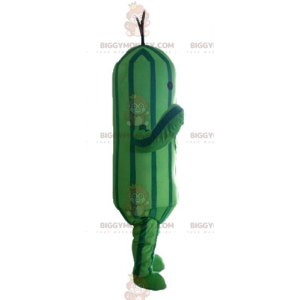 Tofarvet grøn zucchini-agurk BIGGYMONKEY™ maskotkostume -