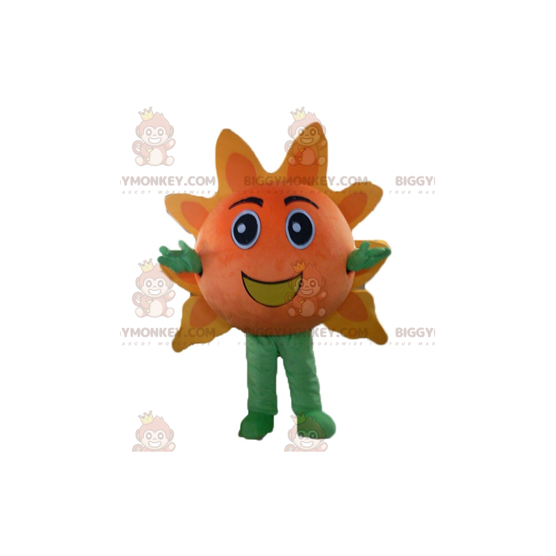 Costume de mascotte BIGGYMONKEY™ de soleil géant orange et