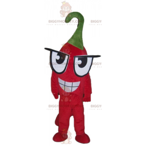 BIGGYMONKEY™ Maskottchen-Kostüm Riesige lustige Chilischote mit