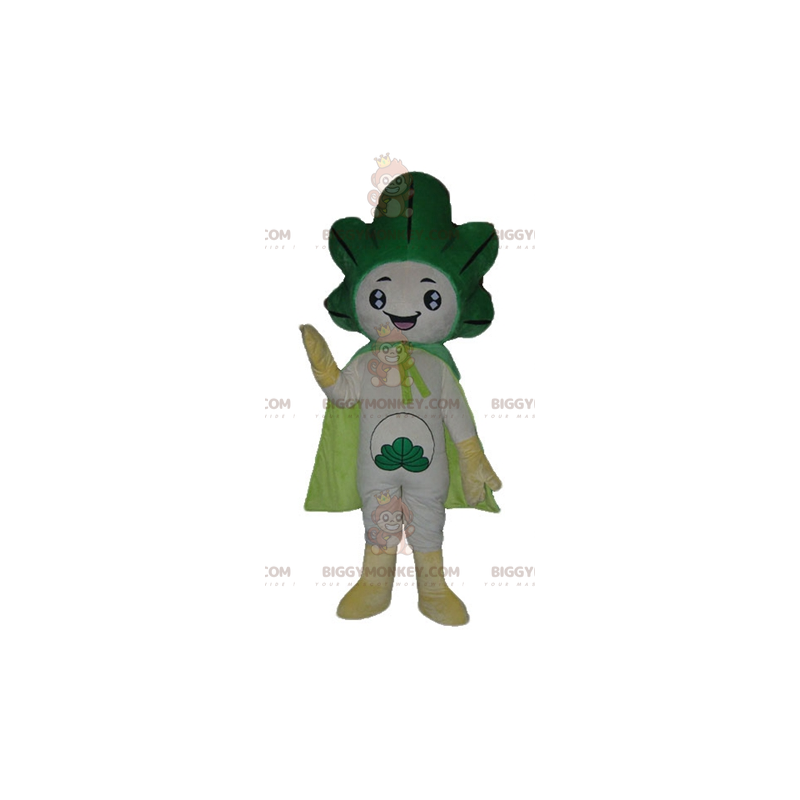 Costume mascotte BIGGYMONKEY™ porro cavolo verde e bianco