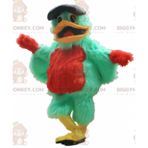 Costume da mascotte uccello verde e rosso BIGGYMONKEY™ con